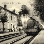La locomotive à vapeur en gare de Montrabé