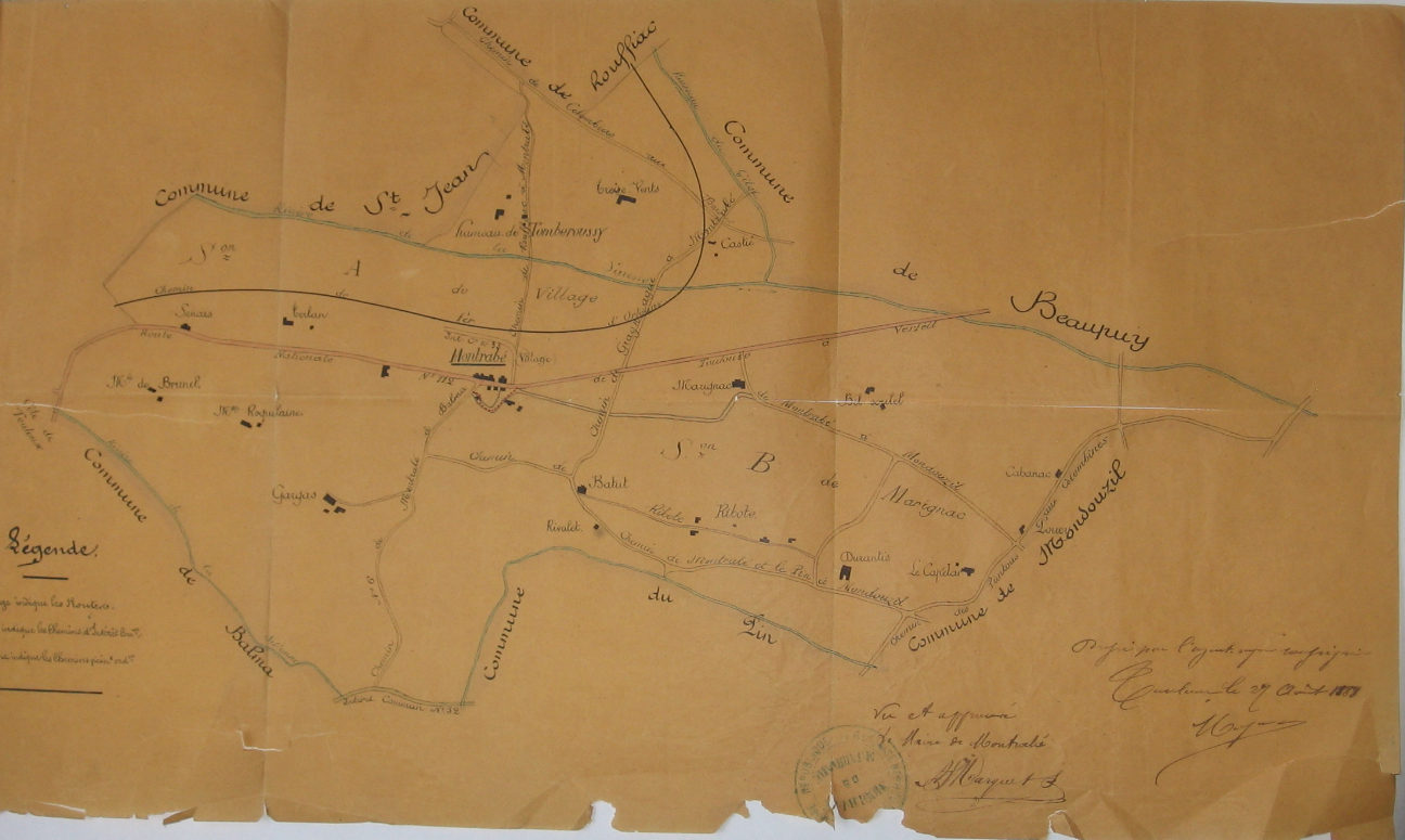 Plan de Montrabé en 1888